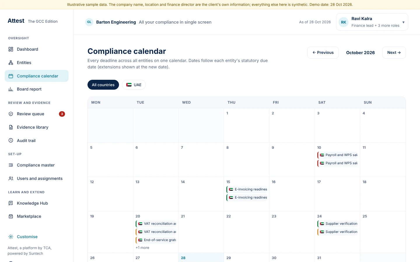 One calendar carries every deadline for every entity
